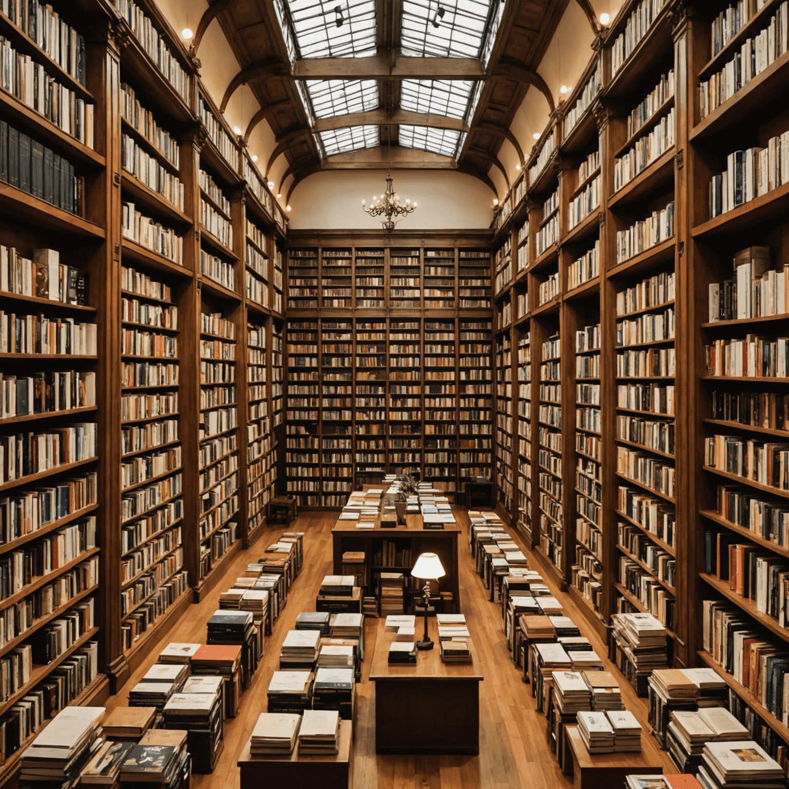 Imagem da Livraria Cultura em São Paulo, uma grande livraria com estantes cheias de livros e um espaço para eventos literários