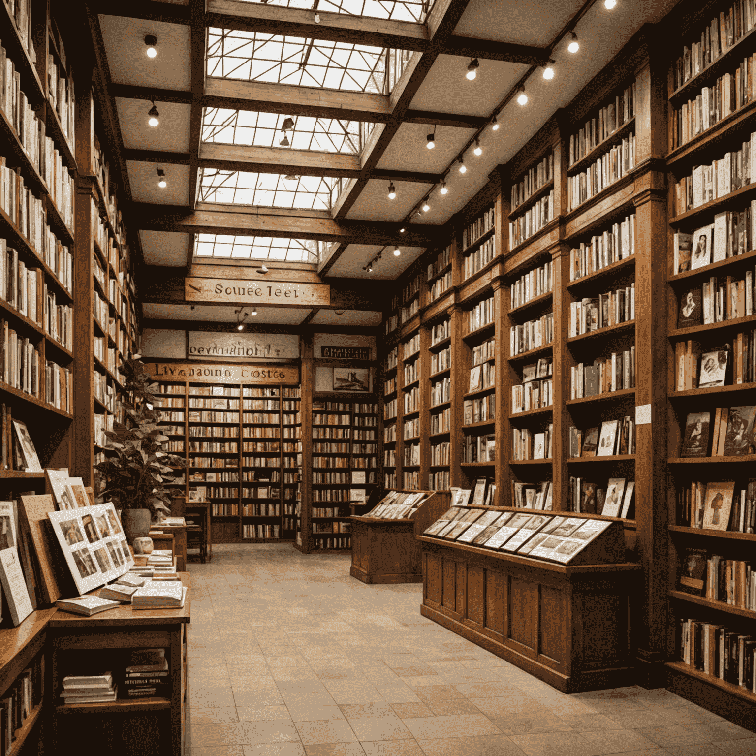 Imagem da Livraria Leitura em Belo Horizonte, com uma área de autógrafos decorada com banners do livro de Simone Tebet